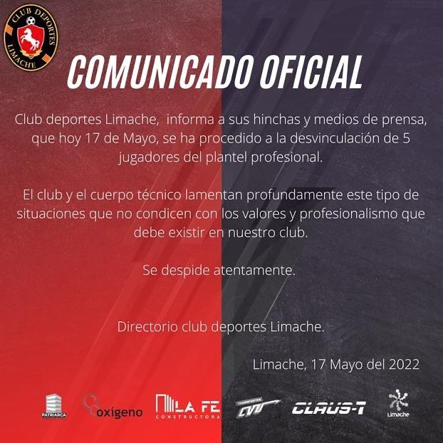 Comunicado de Limache sobre la salida de los jugadores