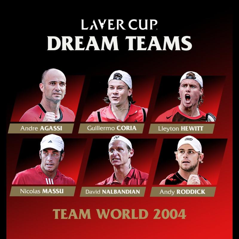 El equipo de la Laver Cup que escogió Roger Federer y aparece Nicolás Massú.