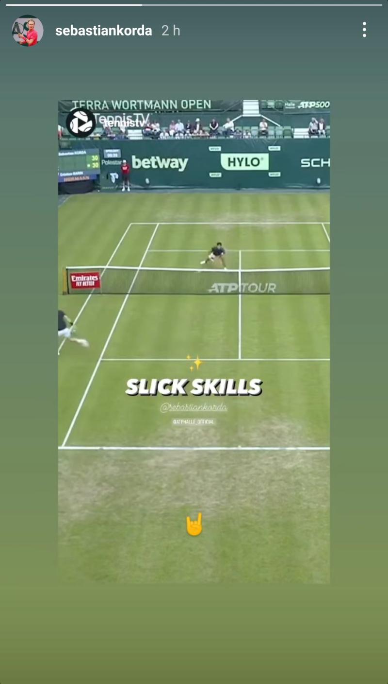 Reacción de Korda en Instagram.