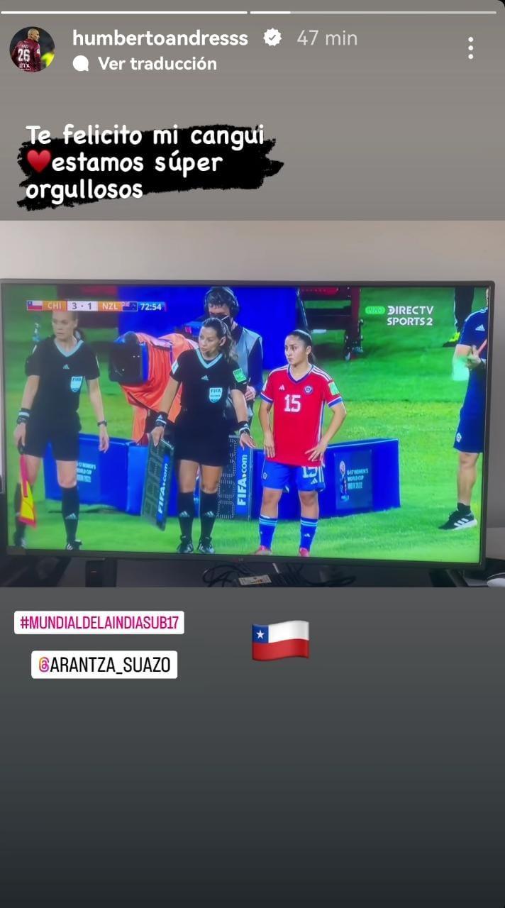 Humberto Suazo se emocionó viendo el debut de su hija con la camiseta de la Roja en un Mundial.