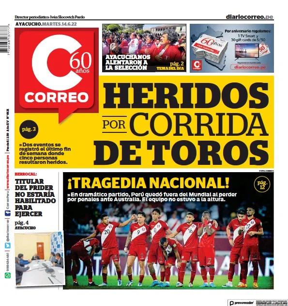¡Tragedia nacional! se leyó en el mismo diario