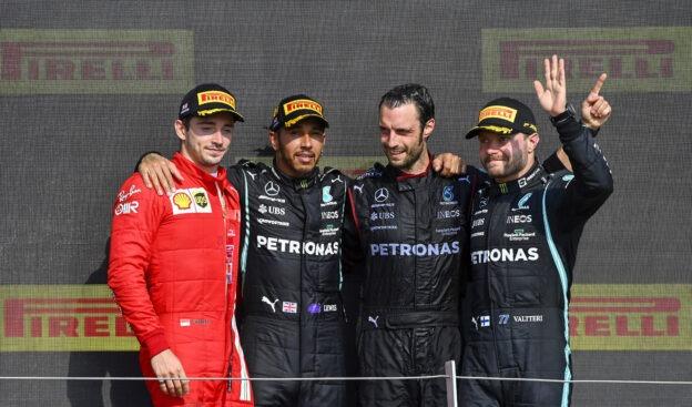 El podio de la edición 2021 del GP de Formula 1 de Silverstone