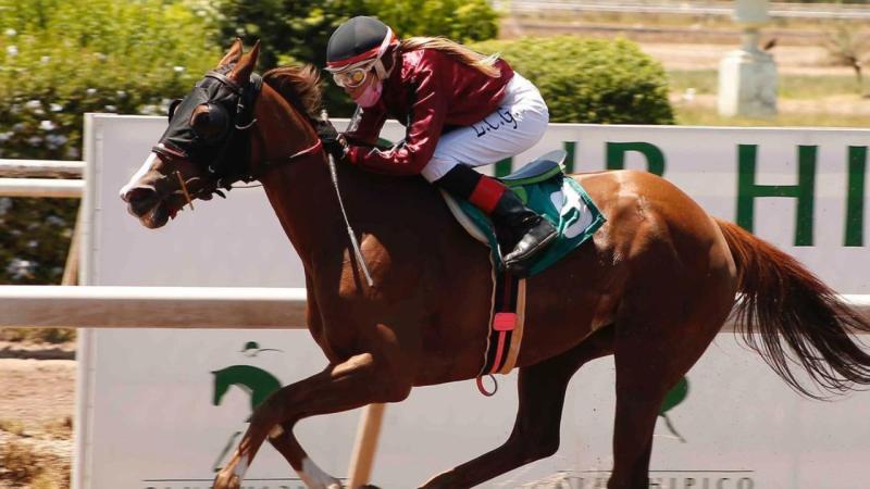 Lesly González junto al caballo 'Take a nap' ganaron una de las carreras que la jocketa alcanzó a disputar previo a su accidente.