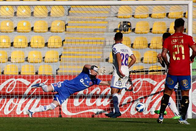 Cristóbal Campos atajando frente a Unión Española.