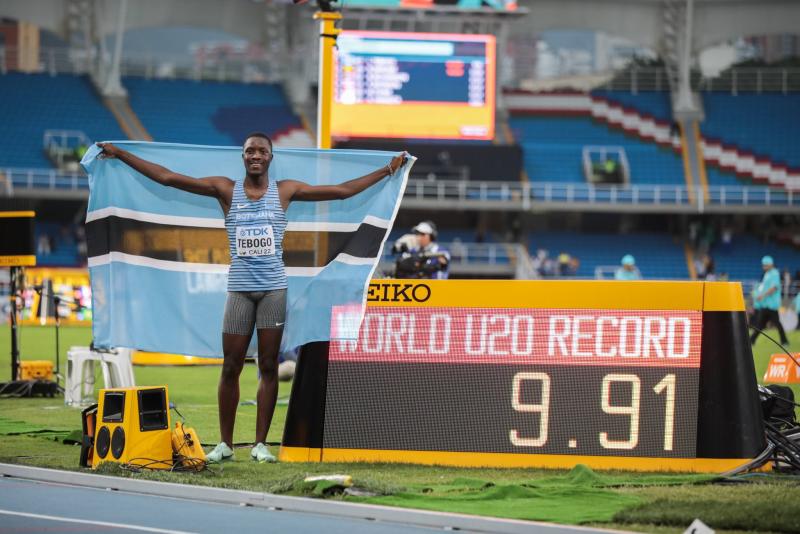 Letsile Tebogo en el Mundial de Atletismo U20.