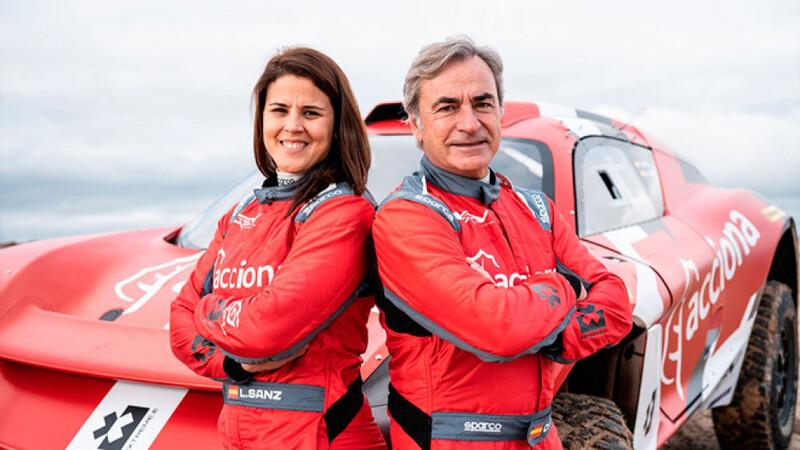 carlos Sainz junto a su compañera de equipo Laia Sanz - Extreme E