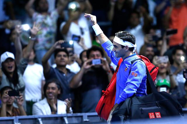 Roger Federer en su visita a Chile