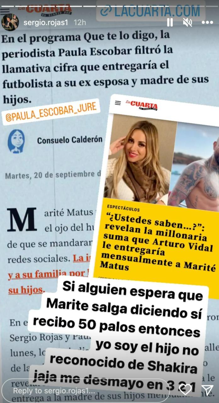 Sergio Rojas le respondió con todo a Marité Matus.