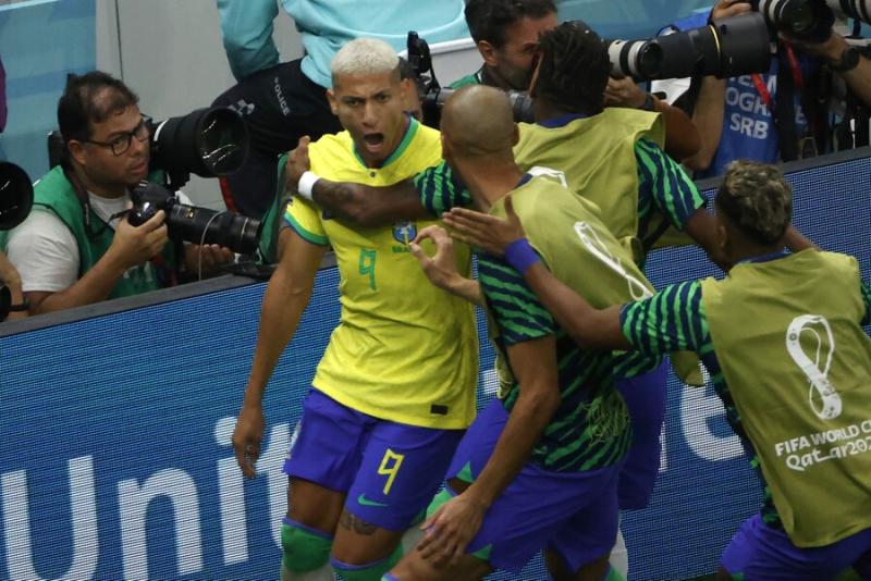 Richarlison marcó la diferencia a favor de la Selección Brasileña. Imagen: Photosport.