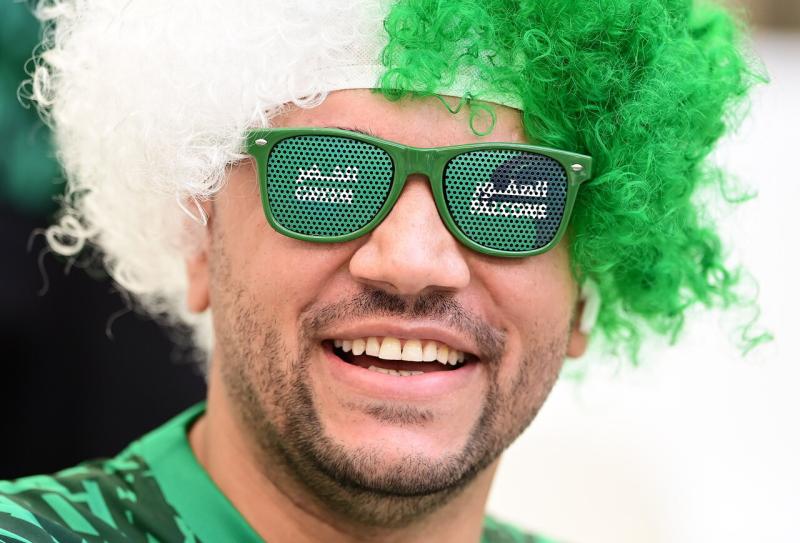 Los hinchas de Arabia Saudita festejaron la victoria ante Argentina.