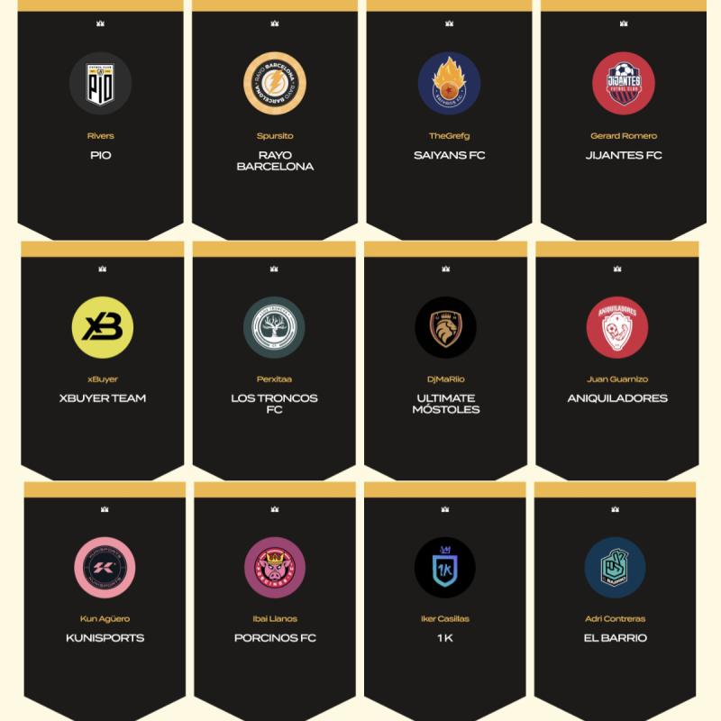 Los 12 equipos con los que contará la Kings League