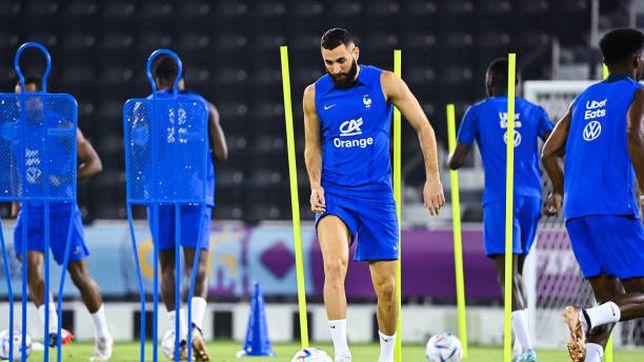 Karim Benzema se retiró lesionado del último entrenamiento junto a Francia.