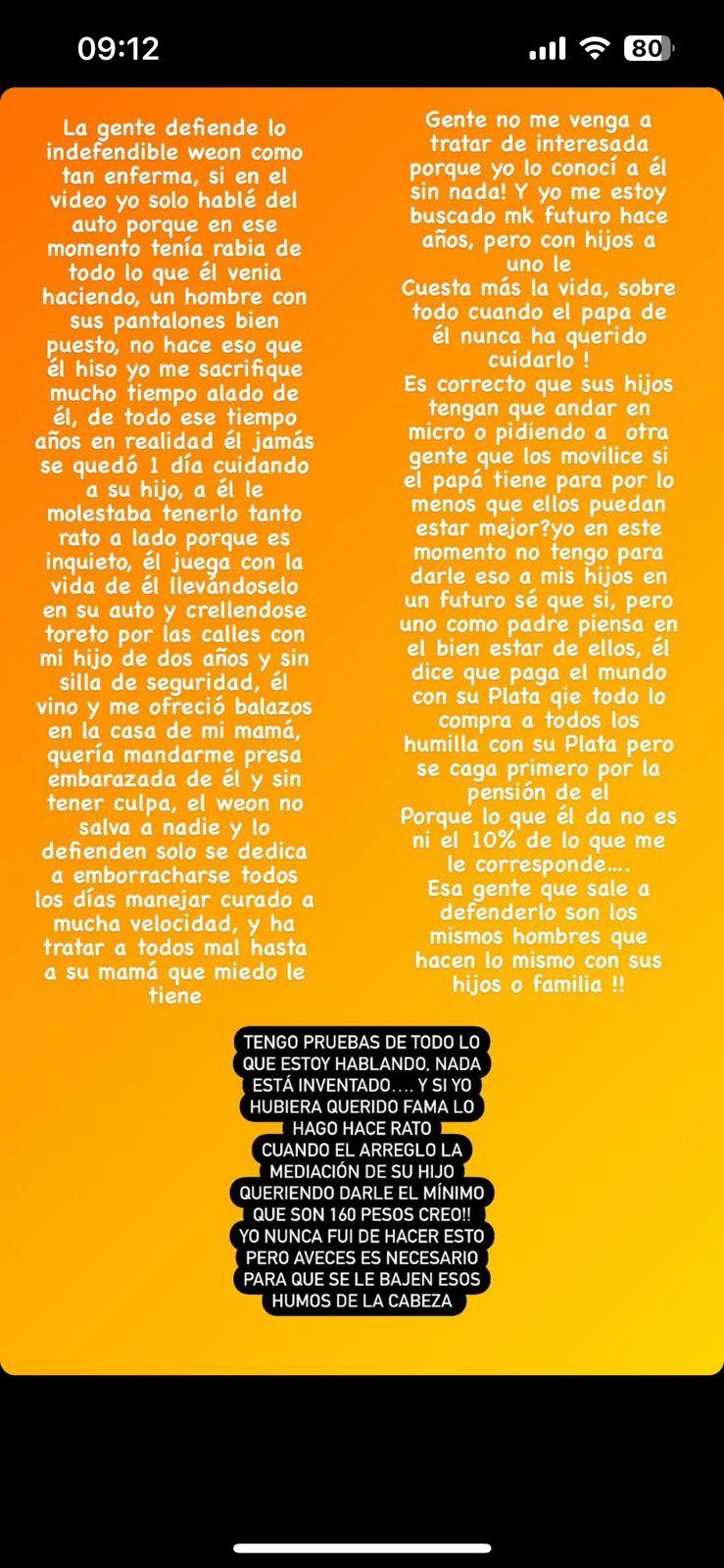 La última publicación que realizó la ex pareja del futbolista.