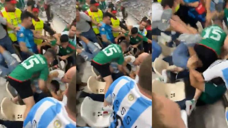 Argentinos y mexicanos protagonizan brutal pelea en el Mundial Catar 2022