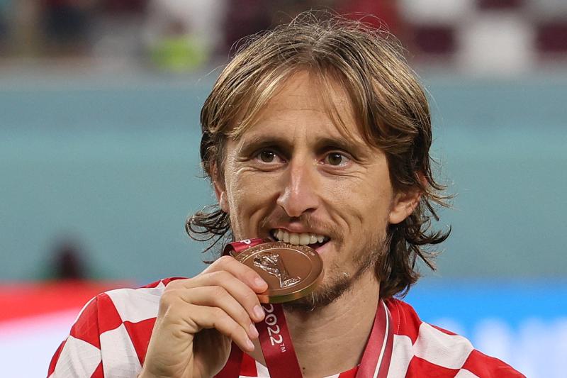 Modrić se colgó la medalla de bronce en Catar 2022. (AFP)