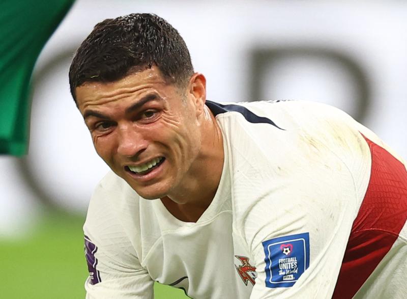 Cristiano Ronaldo luego de quedar eliminado del Mundial Catar 2022.