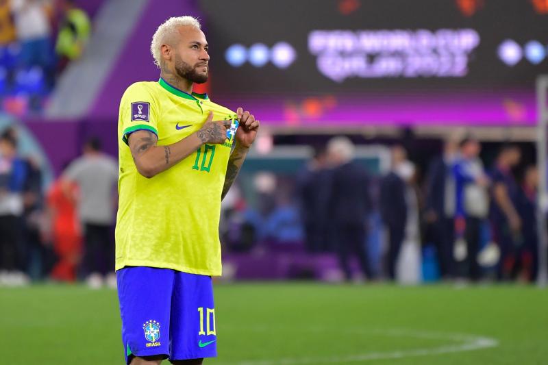 Neymar celebró con todo su retorno a las canchas en Catar 2022. (Photosport)