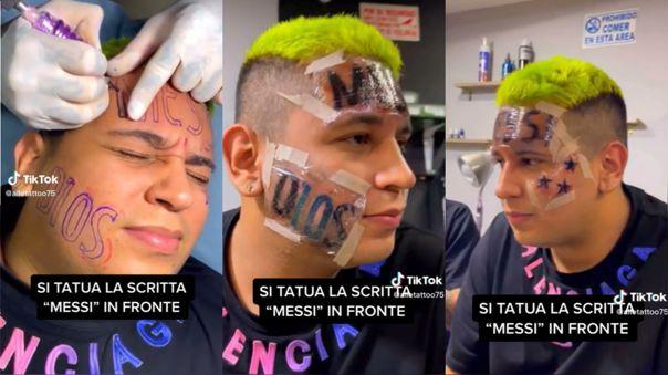 Joven que se tatuó a "Messi" en el rostro dice estar completamente arrepentido.