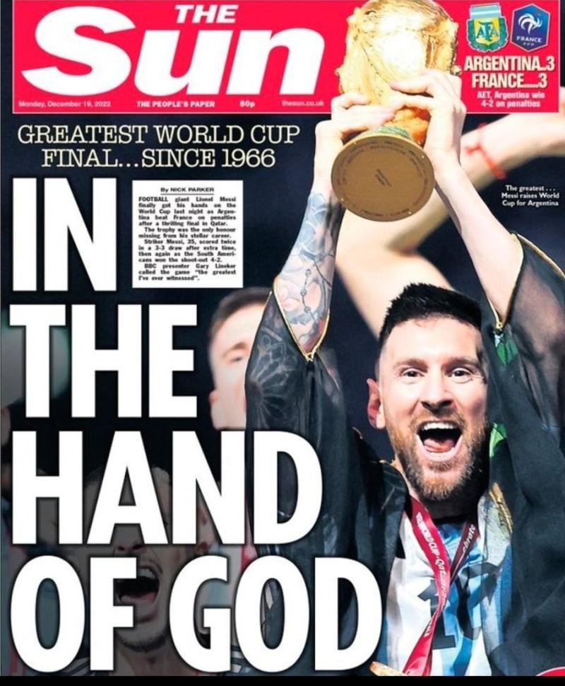 The Sun, Argentina campeón del Mundial.
