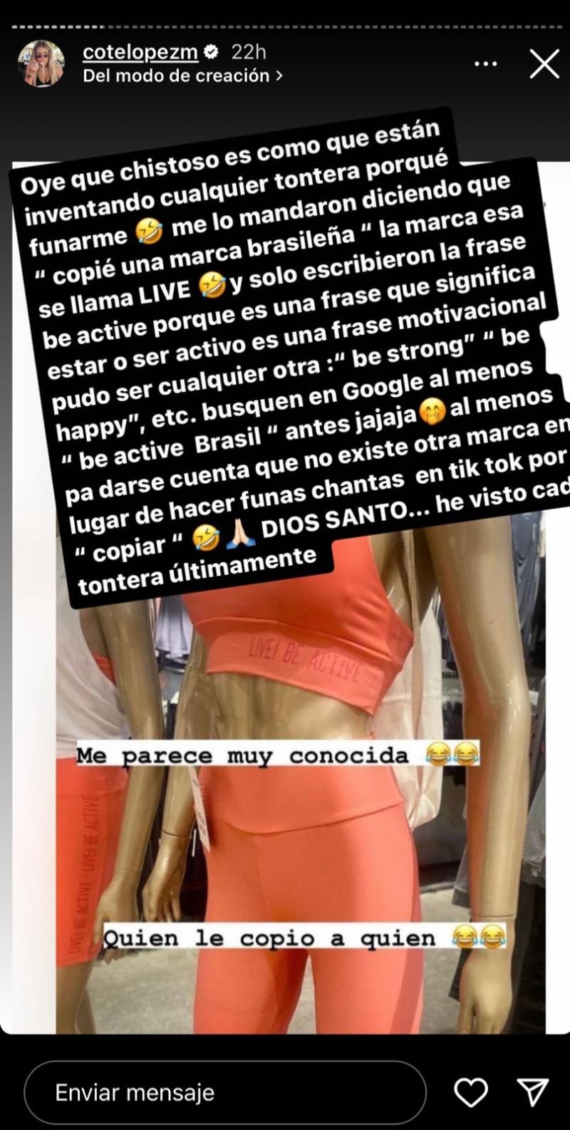 Coté López salió a aclarar que el nombre de su marca no es un plagio.