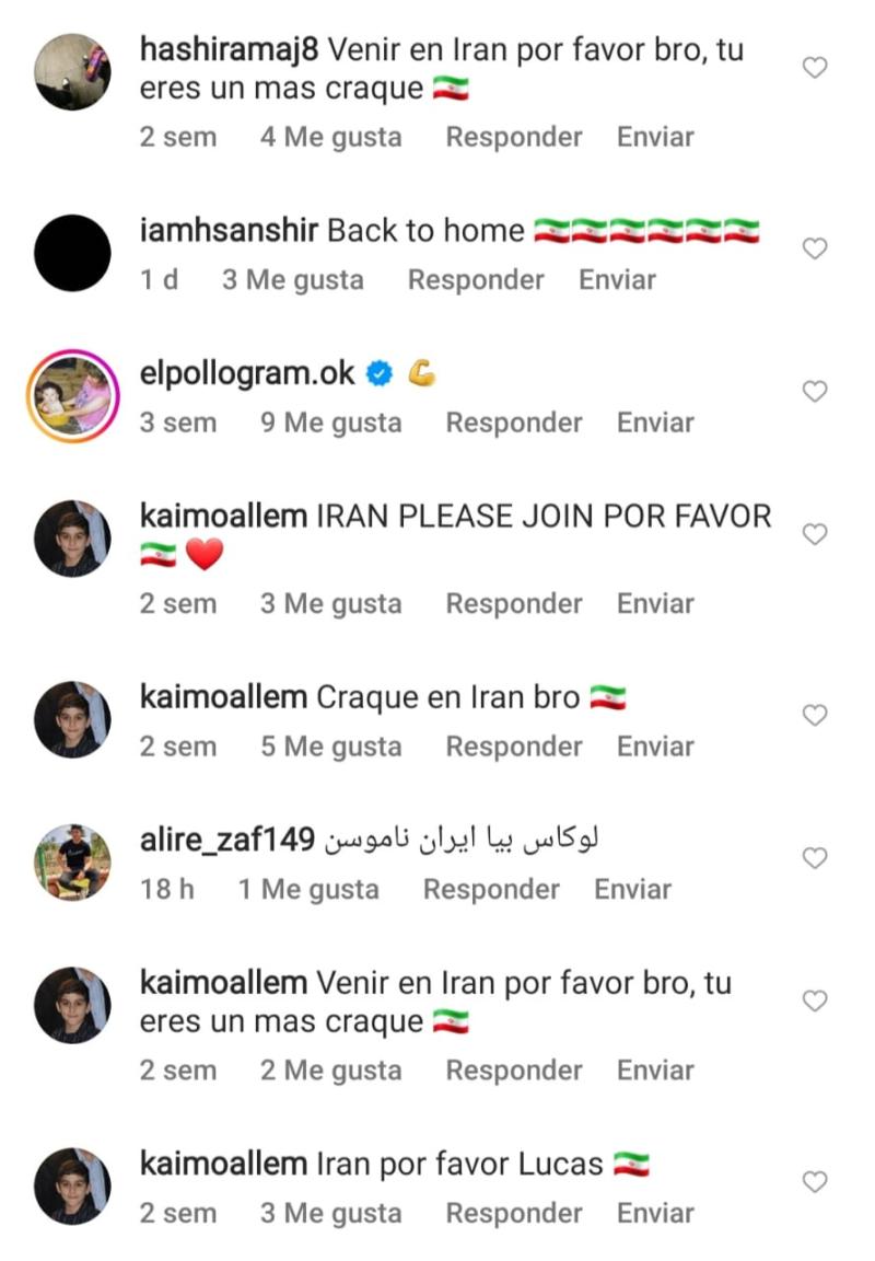 Comentarios en la última foto de Lucas Assadi