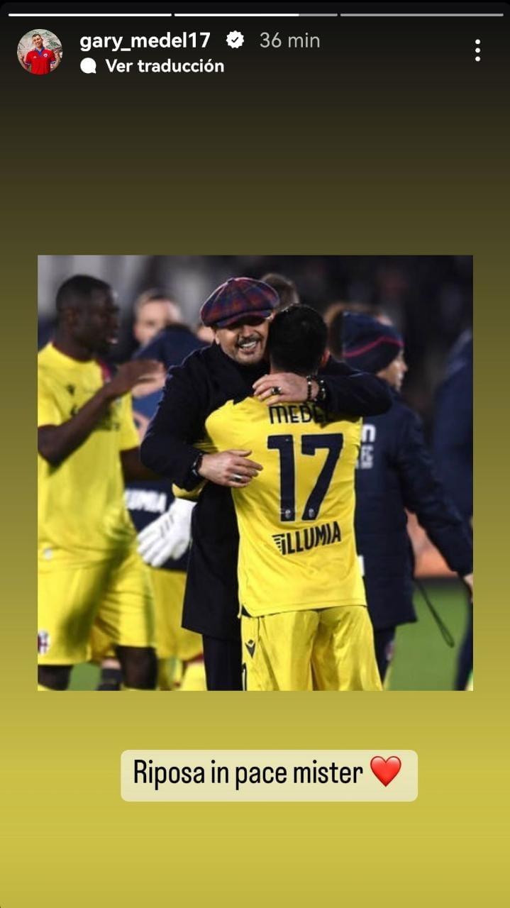 Gary Medel despidió a Sinisa Mihajlovic a través de sus redes sociales.