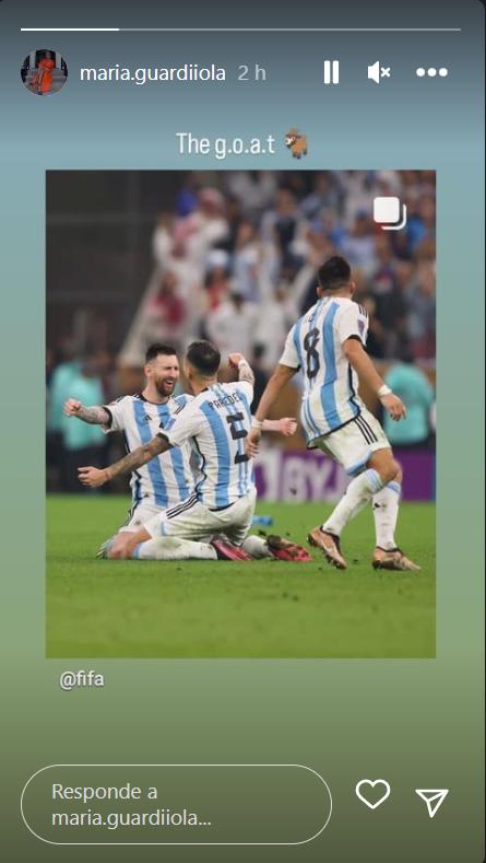 Hija de Pep Guardiola festejó el título mundial de Argentina en Catar. (Instagram)