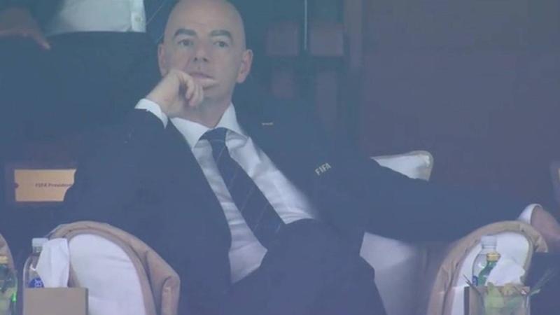 Gianni Infantino en el estadio Lusail - Captura