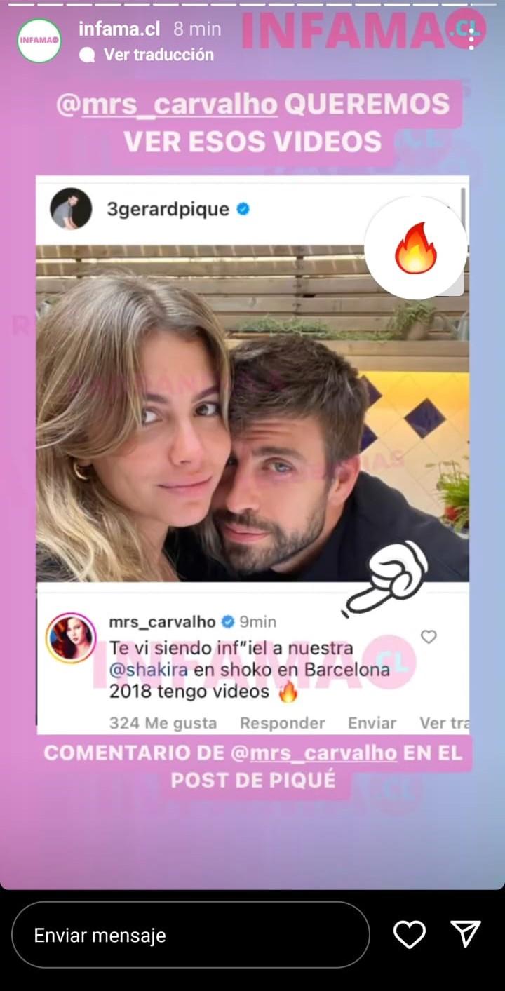 Michelle Carvalho le comentó a Piqué en su foto con Clara Chia Marti.