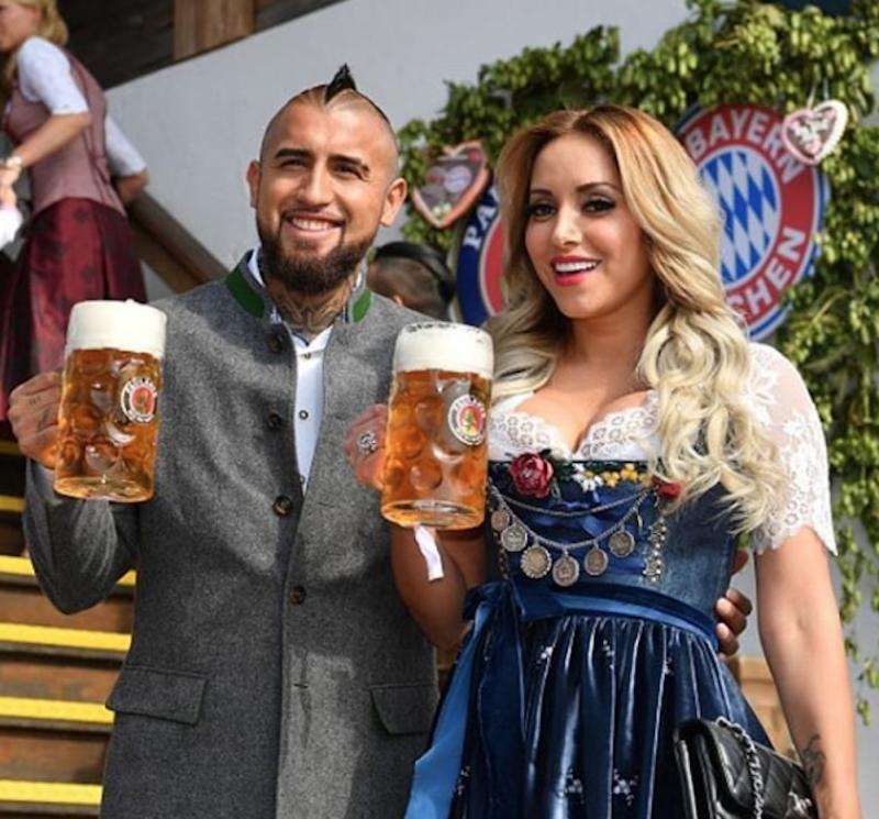 Marité Matus con Arturo Vidal.