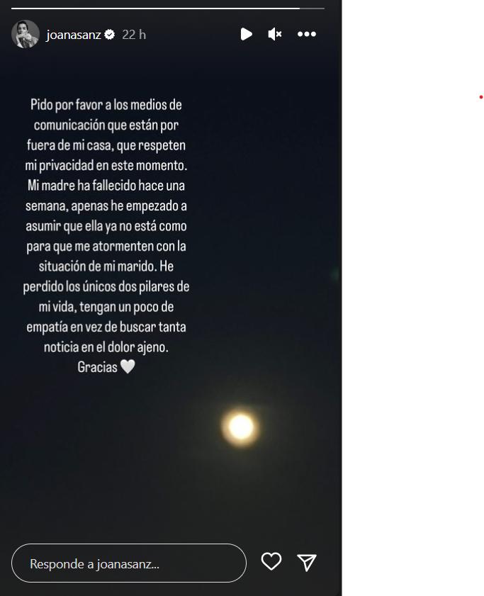 Así pidió la pareja de Dani Alves el espacio de los medios de comunicación.