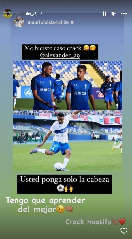 El consejo de Mauricio Isla a Alexander Aravena antes del triunfo de la UC - Instagram