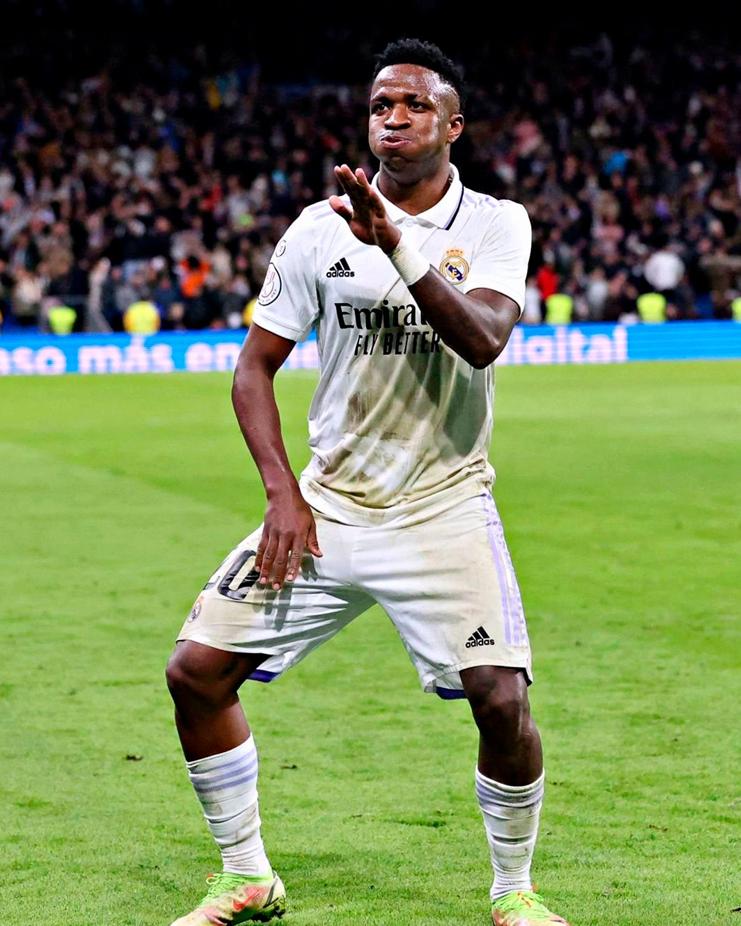 Vinicius celebrando su gol ante el Atlético de Madrid.