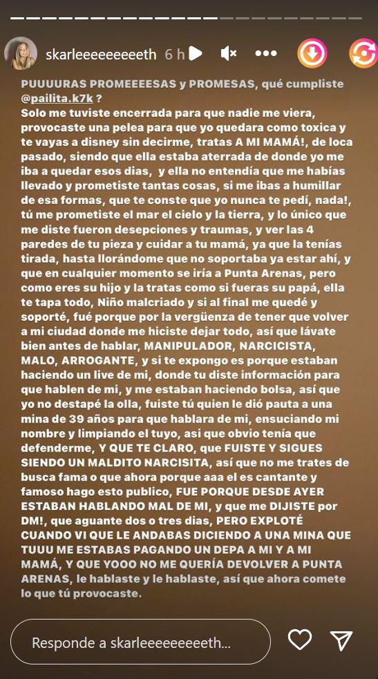 Expolola de Pailita realizó fuertes acusaciones en su contra. / Foto: Captura Instagram