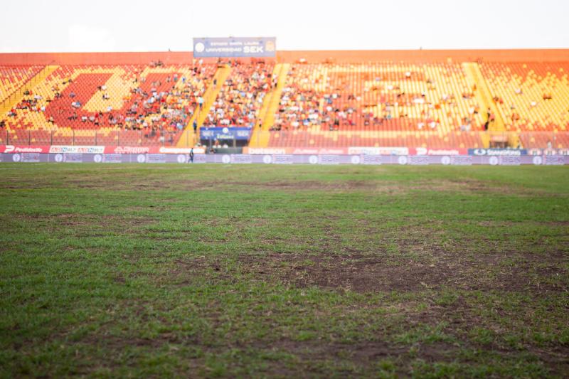 Así quedó la cancha del Estadio Santa Laura tras el Unión vs. Everton - Agencia UNO