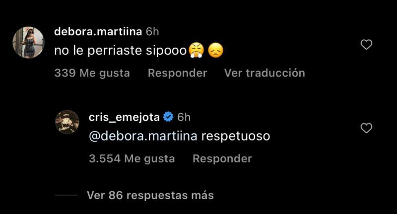 El comentario de Cris MJ respondiendo por qué no bailó muy cerca de Karol G.