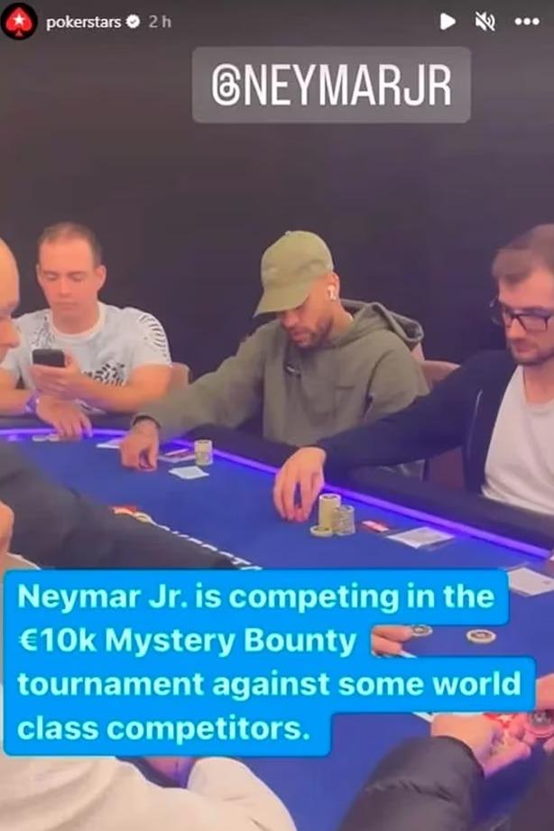 PokerStars, marca de la cual es embajador Neymar, publicó las imágenes del jugador. (Captura de pantalla)