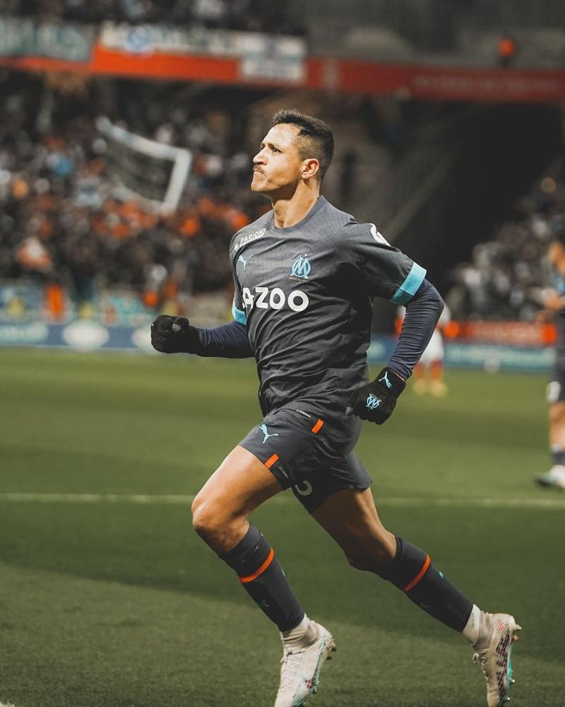 Alexis Sánchez fue clave en la victoria de Olympique de Marsella. Imagen: Instagram.