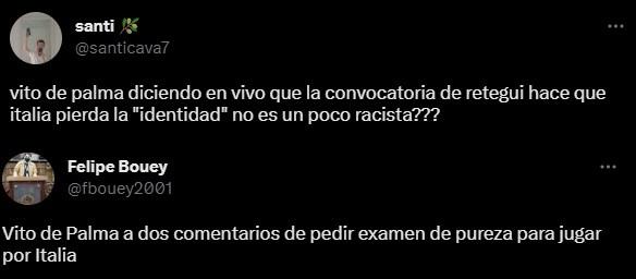 Vito de Palma se llenó de críticas en Twitter. Imagen: Pantallazo.