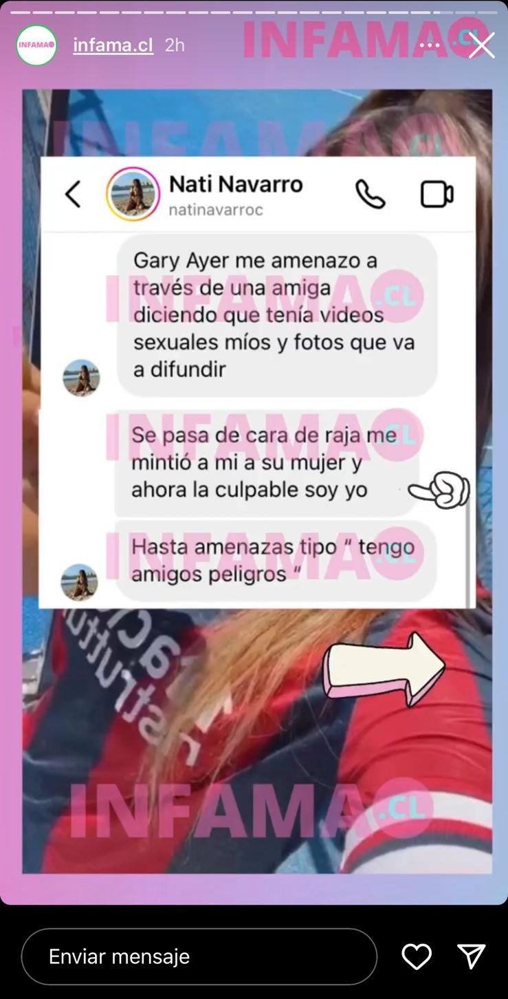 Mujer acusa que Gary Medel le fue infiel a su esposa. (@infama.cl)