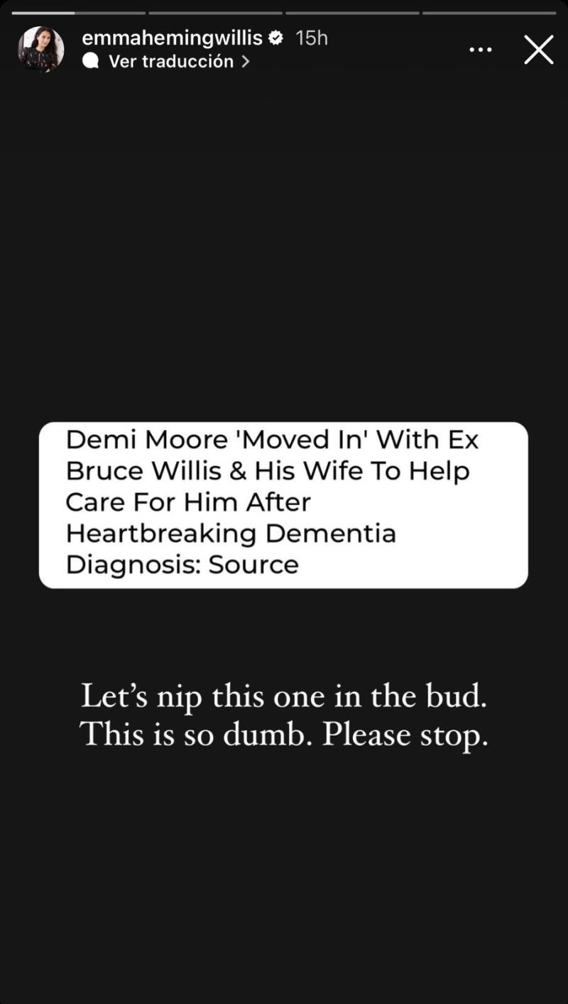 Story de Emma Heming en Instagram