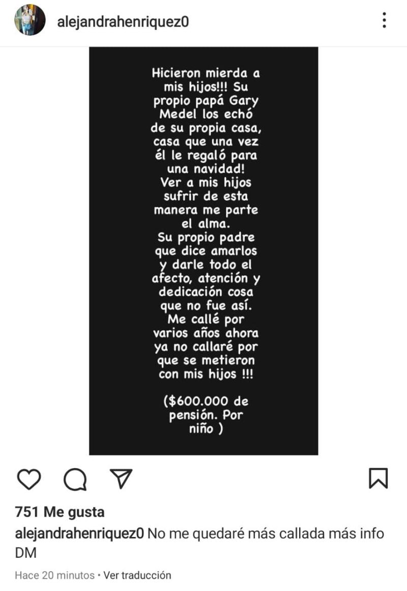 Ex pareja de Gary Medel realizó fuertes acusaciones. / Foto: Instagram