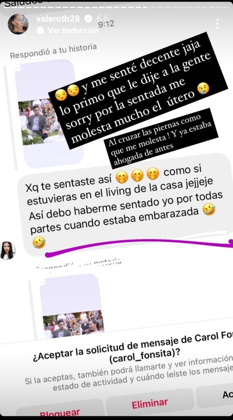 Instagram Vale Roth - Stories de la bailarina