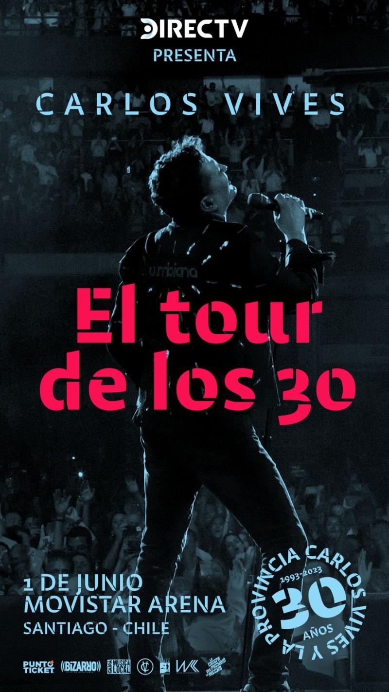 Bizarro - Poster oficial de Carlos Vives próximamente en Chile.