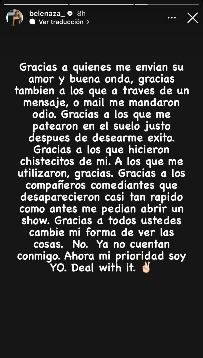 El descargo de Belén Mora en Instagram