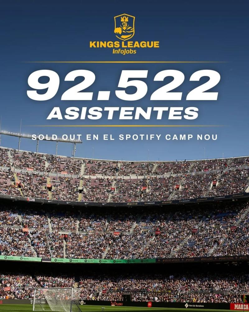 La Kings League reunió a más de 90 mil personas en el estadio - Instagram