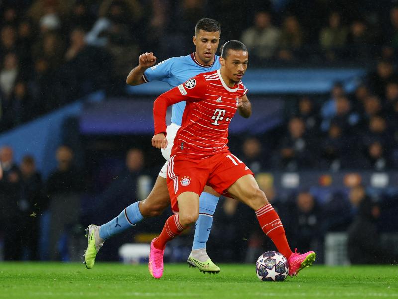 Leroy Sané en la derrota del Bayern Munich frente a Manchester City. (Reuters)