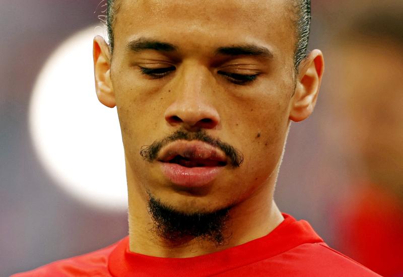 Así quedó la boca de Leroy Sané.