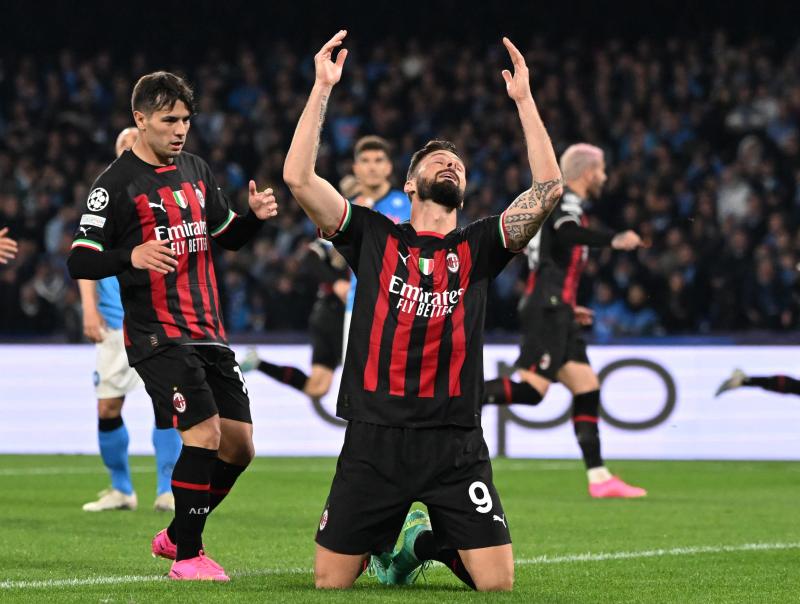 Olivier Giroud le dio la clasificación a AC Milan a la semifinales de la Champions League. Crédito: Reuters.