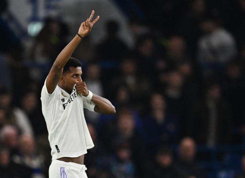 Rodrygo brilló en el triunfo de Real Madrid en Londres por los cuartos de final de la Champions League. Crédito: Reuters.